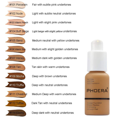 Phoera Matte Liquid Foundation Testers